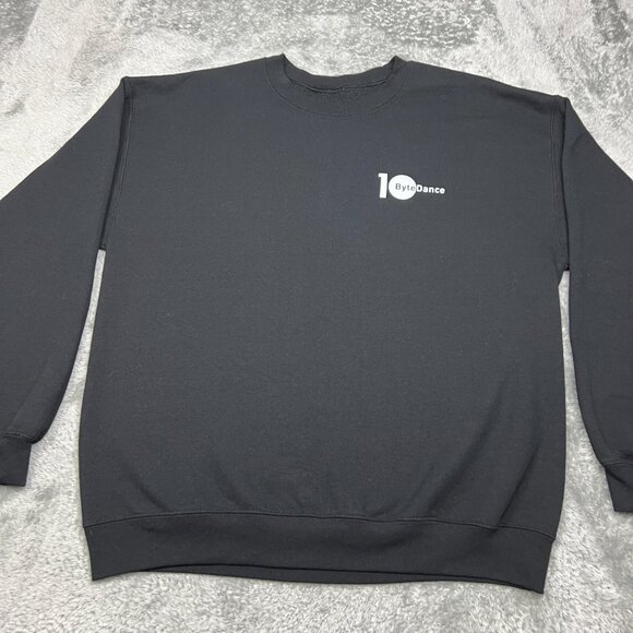 Byte Dance Sweatshirt Mens Large Black Pullover 10th Anniversary Tik Tok Social - Picture 2 of 10